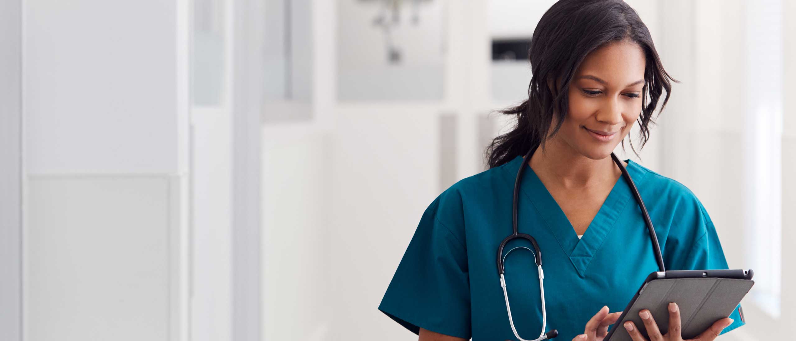 Doctor placing a referral online